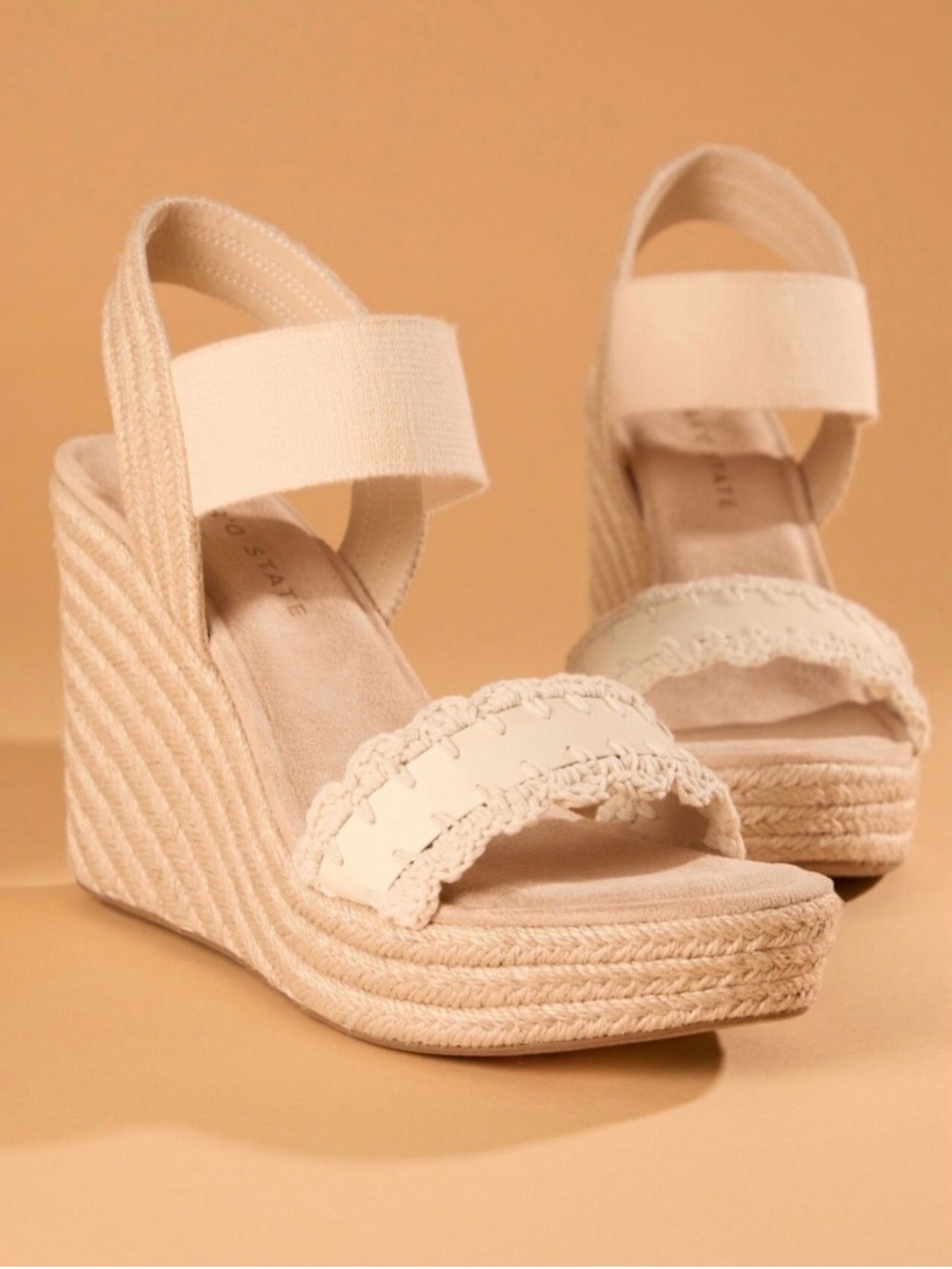 NWT ALTAR’D STATE Ciebrah Platform/Wedge Sandals in Bone/Tan, Size 8M
